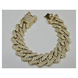 Gold & Iced Out Cuban Link Bracelet