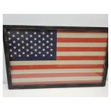 Framed America Flag Decor  36 x 22"