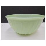 Fire King Jadite Glass Swirl Bowl 7" Wide
