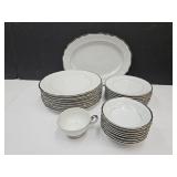 Harmony House Dishes Silver Trim