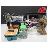 Toy Work Bench & Box of Goodies