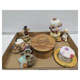 Lefton Clown, VTG Girl, Wood Bowl +