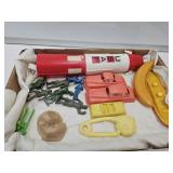 Lot of VTG Toys, Harmonica, Rocket +