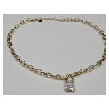 10KG Over Jewelers Bronze CZ Necklace w Pendant