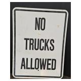 18" x 24"  NO TRUCKS ALLOWED Metal Sign