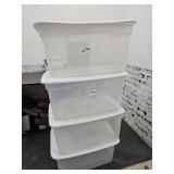 4 Clear  54 QT  Storage Totes, Needs Cleaned