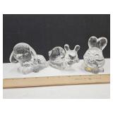 Goebel Glass Turtle, Lamb, Bunny Paper Weights