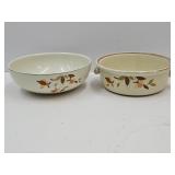 2 Jewell Tea Bowls 1 with Crack 8"-9"