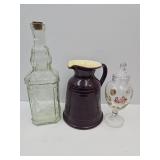 Italy Pitcher 9.5" H & 14.5" Bottle, Covered Jar