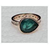 10KG over Sterling Silver Emerald & White Quartz