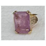 10KG over Jewelers Bronze Rose Quartz Ring Sz 6