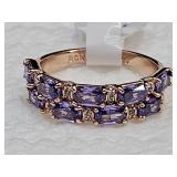 10KG over Jewelers Bronze Amethyst Ring Sz 9