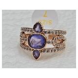 10KG over Jewelers Bronze Amethyst Ring Sz 7