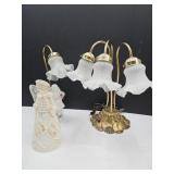 2 VTG Dresser Lamps & Angel Tree Topper