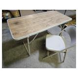 Folding Table  2 ft x 4 ft & Metal  Chair