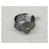 New Periaba  Tourmaline & White Spinel Ring Sz 7