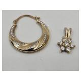 10 k Gold Pendant & Earring .8 gr
