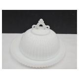 Fenton Milkglass Covered Butter Dish