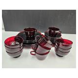 Ruby Red Dishes  Lot