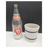 Roseville 5" Crock & Dr. Pepper Bottle