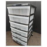 6 Drawer Organizer with Wheels 12.5 27" high