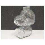 VTG Peanuts SNOOPY Glass Bank  6"h