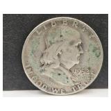 1952  Silver  Franklin  Half Dollar Coin