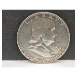 1952D   Silver  Franklin  Half Dollar Coin