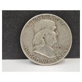1951  Silver  Franklin  Half Dollar Coin