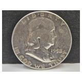 1952  Silver  Franklin  Half Dollar Coin