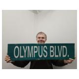 OLYMPUS BLVD Metal Sign 36 x 9" 2 Sided