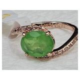 10KG Over Sterling Silver Enhanced Peridot Ring