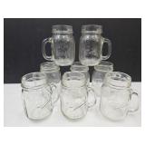 Set of 8 Ball Drinking Jars