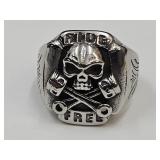 New Stainless Motorcycle Skeleton Ring SZ 12