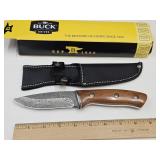 NEW Buck 9" Damascus Wood Handle Knife