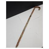 37" H Walking Cane w/World Badges
