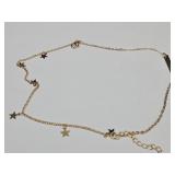 Gold Tone Star Chain Link Necklace