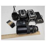 Lot of Camera Lens & Vintage Cameras Kodak+