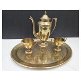 VTG Dirilyte Teapot, Sugar,Creamer,Tray