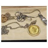 Costume Jewelry Lot Replica Coin Necklace +