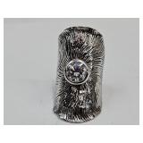 Rhodium Over Sterling CZ Diamond SZ 9 JVC Ring