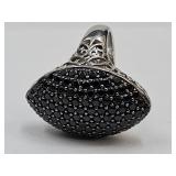 Black Spinel Rhodium Over Sterling Silver JVC SZ8