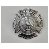 Vintage Fire Dept Badge  FRANKTON INDIANA