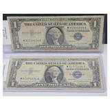 (2)  1957 A $1 Silver Certificates