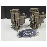2 Ford Carborators & Plastic Emblem