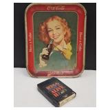 Vintage Coca Cola Coke Tray & KISS 8 Track Tape