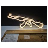 NEW Gun LED Neon Sign 14" x 6"