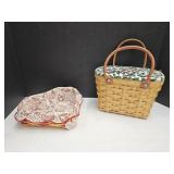 Longaberger Basket Purse 9.5" W & Heart 9"