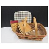 Longaberger Basket 14.5" 2 Lids & 9" H Basket
