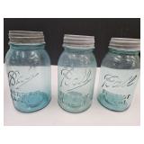 3 Ball 1 QT Jars w Zinc Lids 2 are 3 L Jars